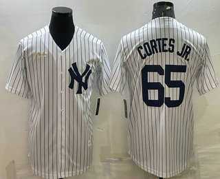 Men's New York Yankees #65 Nestor Cortes Jr White Pinstripe Stitched MLB Cool Base Nike Jersey,We sell and wholesale Men's New York Yankees #65 Nestor Cortes Jr White Pinstripe Stitched MLB Cool Base Nike Jersey on line form chian!
